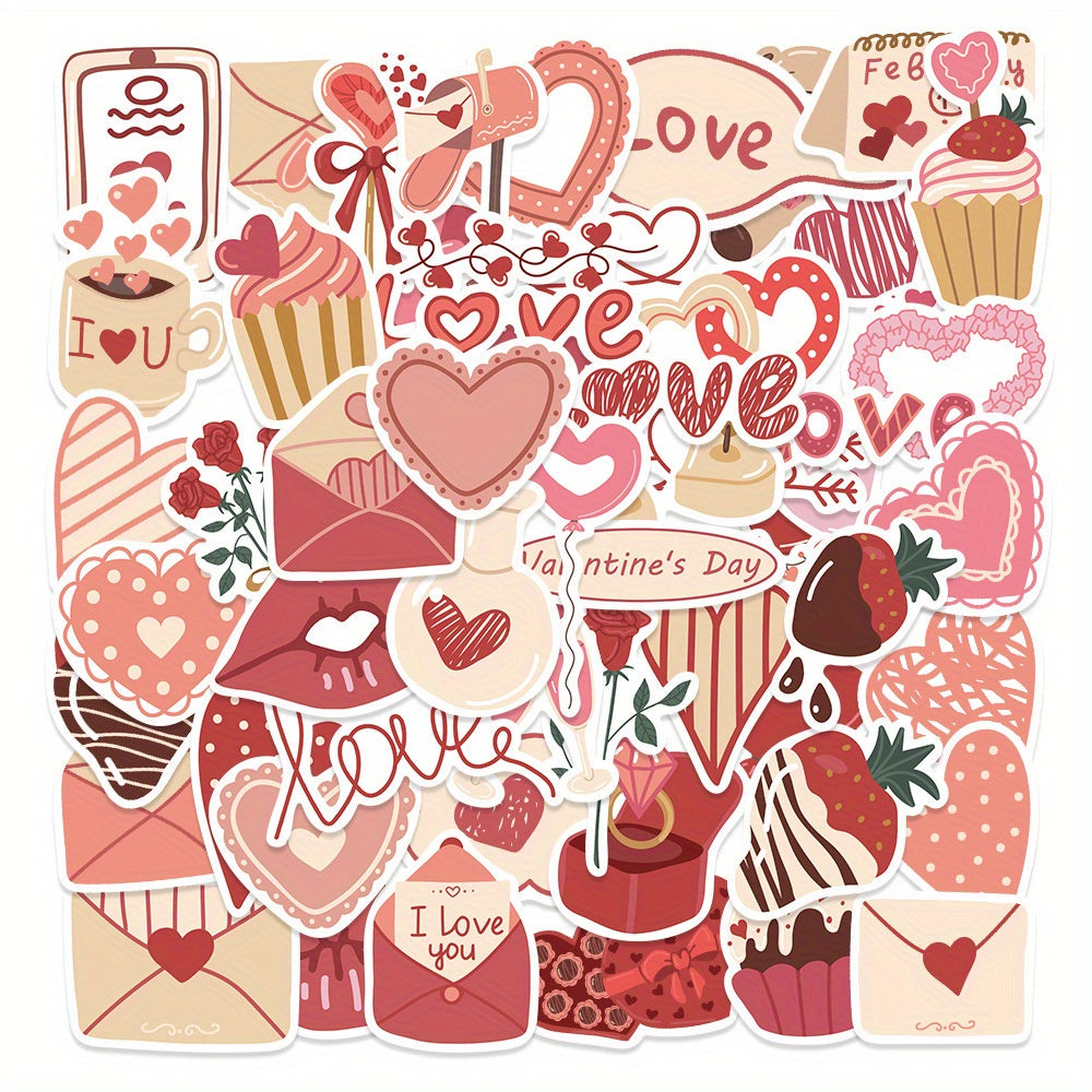 58pcs Love Stickers Vinyl Decals for Laptops Water Bottles Phone Cases
