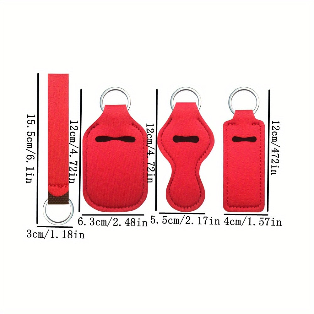 Hand Sanitizer Bottle Covers Set with Keychain