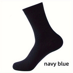 5 Pairs Men's Solid Crew Socks Breathable Comfy Casual Unisex Socks