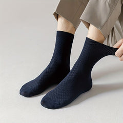 Men's Solid Crew Socks Breathable Casual Unisex Socks for Outdoor All Seasons