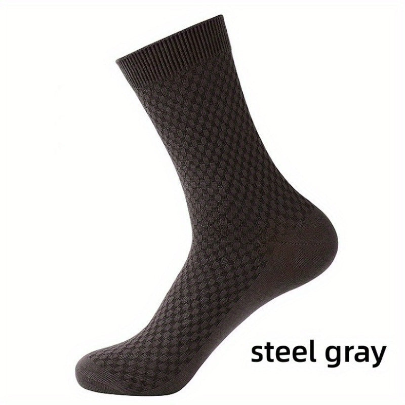 Men's Solid Crew Socks Breathable Casual Unisex Socks for Outdoor All Seasons