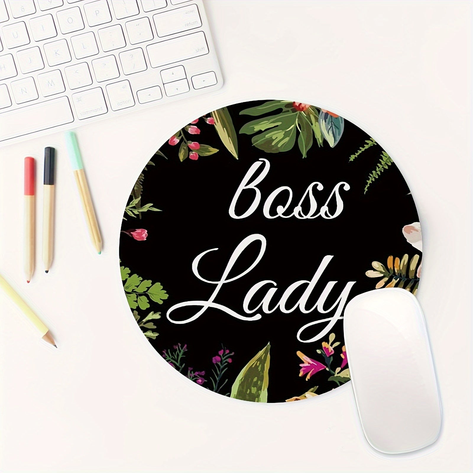 Cute Round Mouse Pad for Women and Girls - Non-slip Rubber Mouse Mat