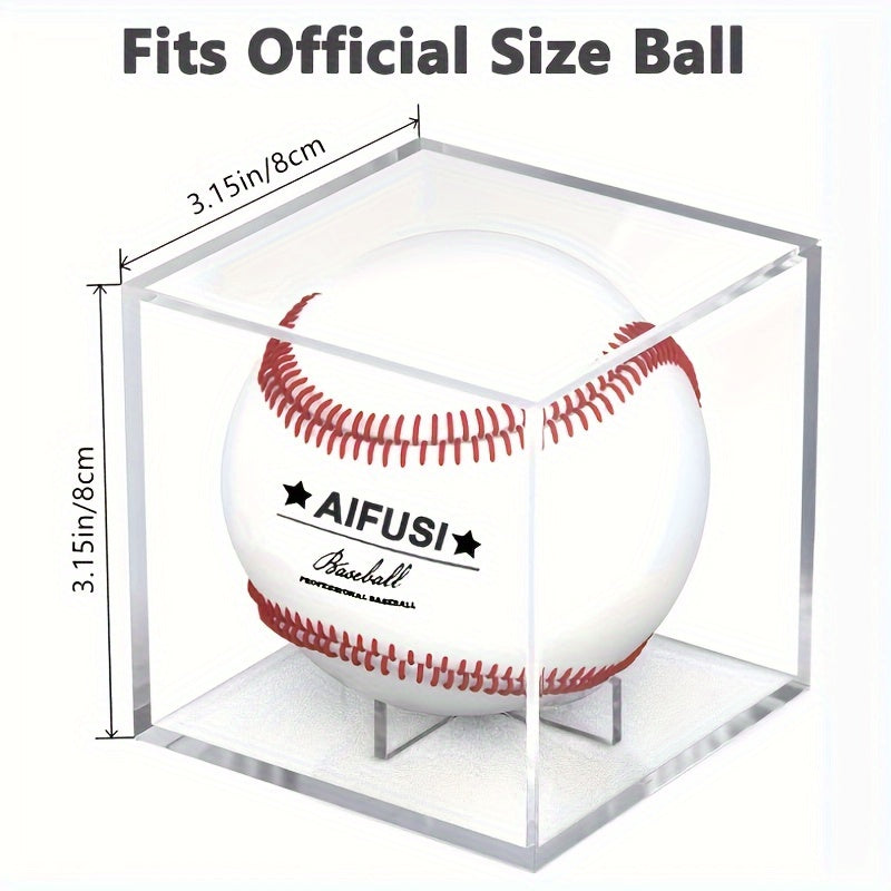 Baseball Display Box UV Resistant Acrylic Cube Baseball Holder