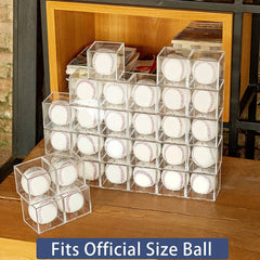 Baseball Display Box UV Resistant Acrylic Cube Baseball Holder