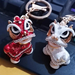 Chinese Lion Dance Keychain Bag Charm Women's Accessory