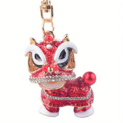 Chinese Lion Dance Keychain Bag Charm Women's Accessory