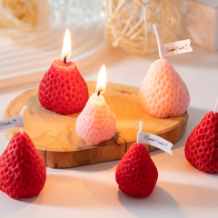 9pcs Strawberry Scented Candles in Creative Box Aromatherapy Soy Wax