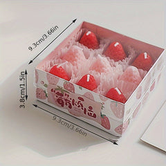 9pcs Strawberry Scented Candles in Creative Box Aromatherapy Soy Wax