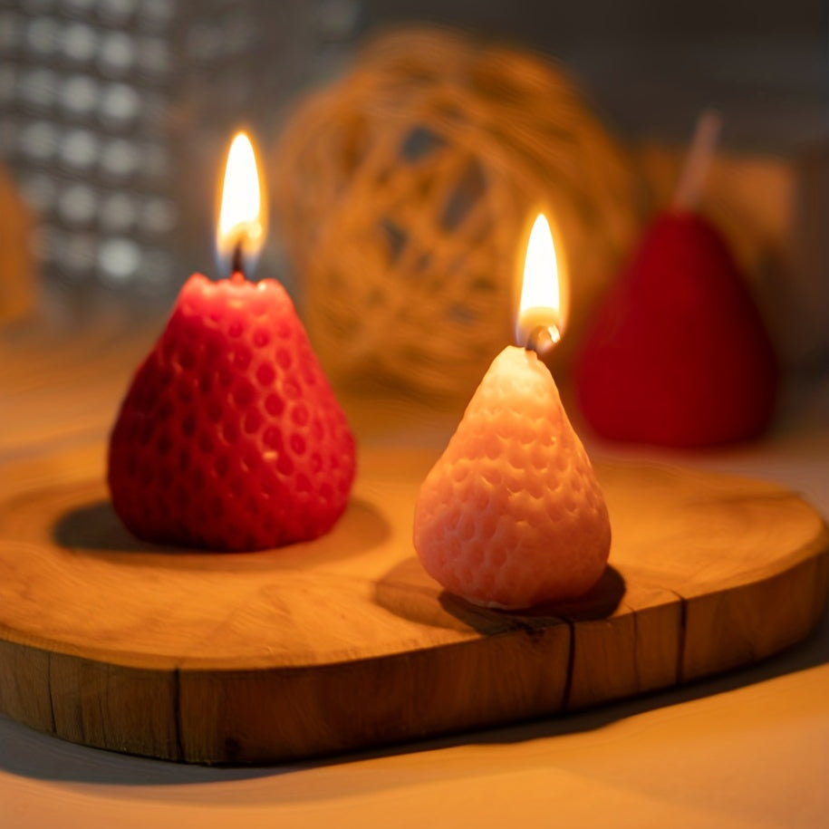 9pcs Strawberry Scented Candles in Creative Box Aromatherapy Soy Wax