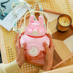 Cartoon Water Cup With Straw Big Belly Cup 1150ML