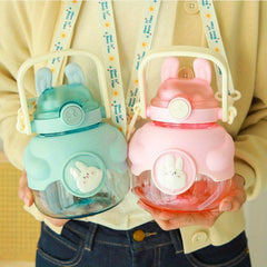 Cartoon Water Cup With Straw Big Belly Cup 1150ML
