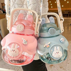Cartoon Water Cup With Straw Big Belly Cup 1150ML