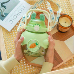 Cartoon Water Cup With Straw Big Belly Cup 1150ML