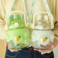 Cartoon Water Cup With Straw Big Belly Cup 1150ML