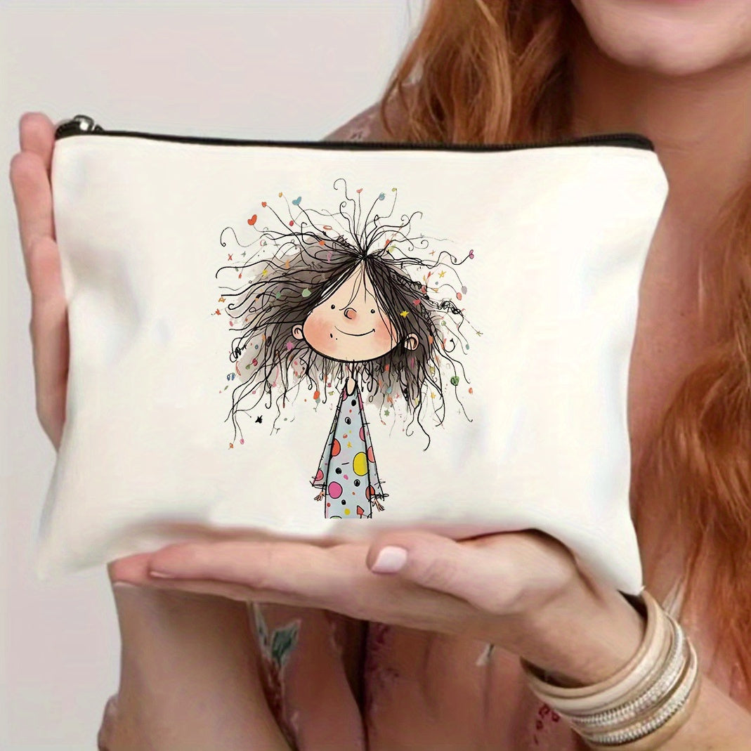Canvas Makeup Bag Zipper Cosmetic Bag For Travel