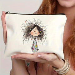 Canvas Makeup Bag Zipper Cosmetic Bag For Travel
