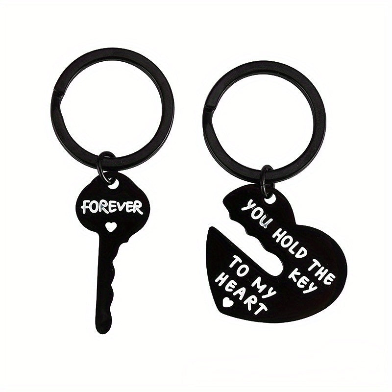 Key To My Heart Couple's Stainless Steel Chain Keychain Set