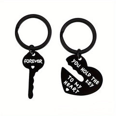 Key To My Heart Couple's Stainless Steel Chain Keychain Set