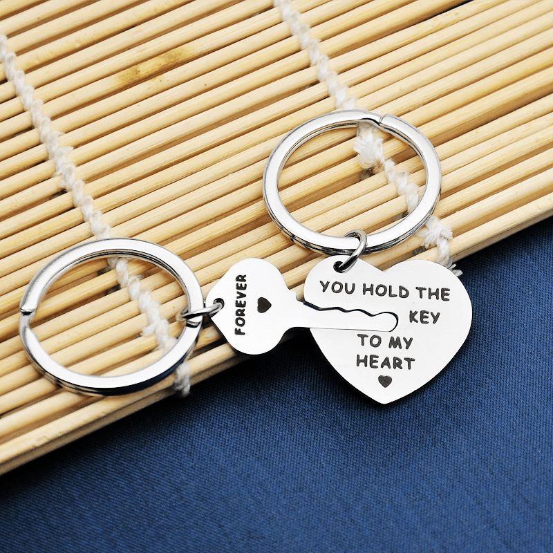 Key To My Heart Couple's Stainless Steel Chain Keychain Set