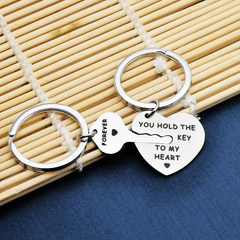 Key To My Heart Couple's Stainless Steel Chain Keychain Set