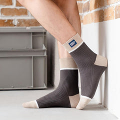 Men's Block Crew Socks Breathable Comfy Casual Unisex Socks