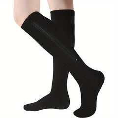 Men's Zippered Compression Sport Socks Sweat-Absorbing Nylon Breathable Socks