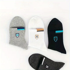 5 Pairs Men's Crew Socks Breathable Casual Unisex Socks All Seasons