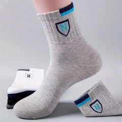 5 Pairs Men's Crew Socks Breathable Casual Unisex Socks All Seasons