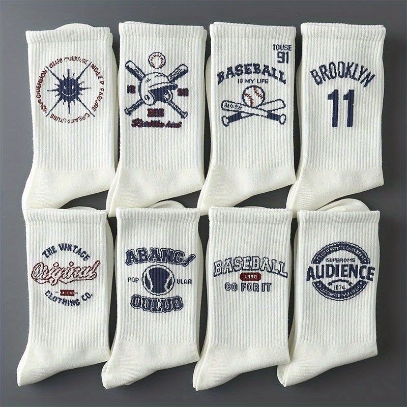 Men's Creative Cartoon Pattern Crew Socks Comfy Casual Unisex Socks