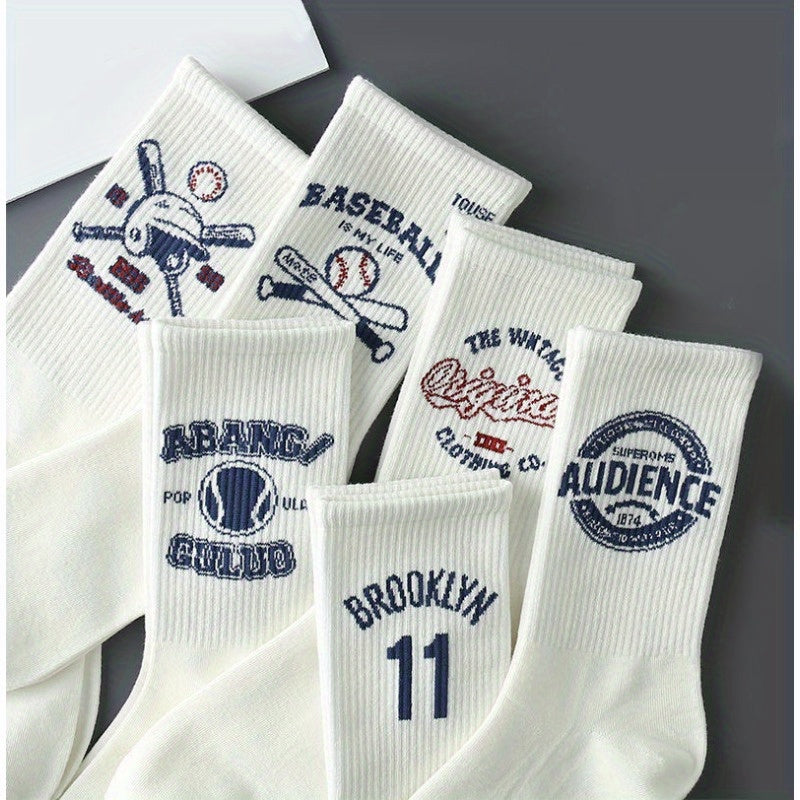 Men's Creative Cartoon Pattern Crew Socks Comfy Casual Unisex Socks