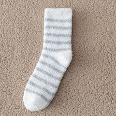 Men's Thermal Striped Crew Socks - Plush & Comfy - Outdoor Winter Wear
