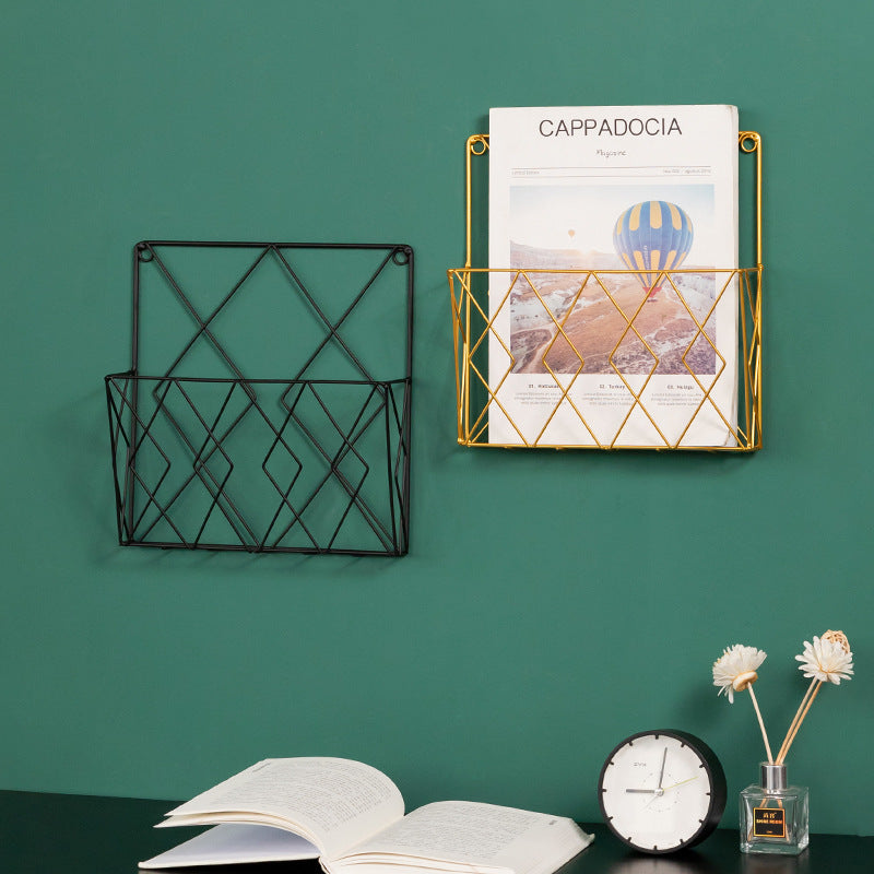 Iron Bookshelf for Office Storage and Home Decor