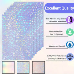 10 Sheets Holographic Sticker Paper A4 Self Adhesive Waterproof Film