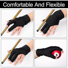 8pcs Pool 3 Fingers Gloves Billiards Left Hand Snooker Cue Sport Glove