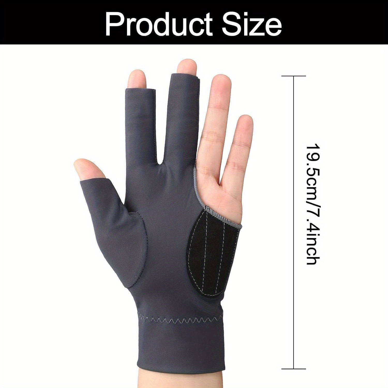 8pcs Pool 3 Fingers Gloves Billiards Left Hand Snooker Cue Sport Glove