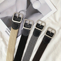 Canvas Elastic Belt Casual Woven Belt For Men