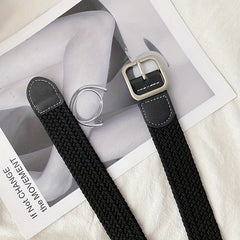 Canvas Elastic Belt Casual Woven Belt For Men