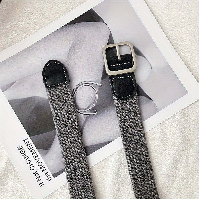 Canvas Elastic Belt Casual Woven Belt For Men
