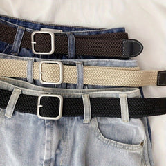 Canvas Elastic Belt Casual Woven Belt For Men