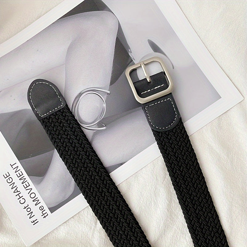 Canvas Elastic Belt Casual Woven Belt For Men