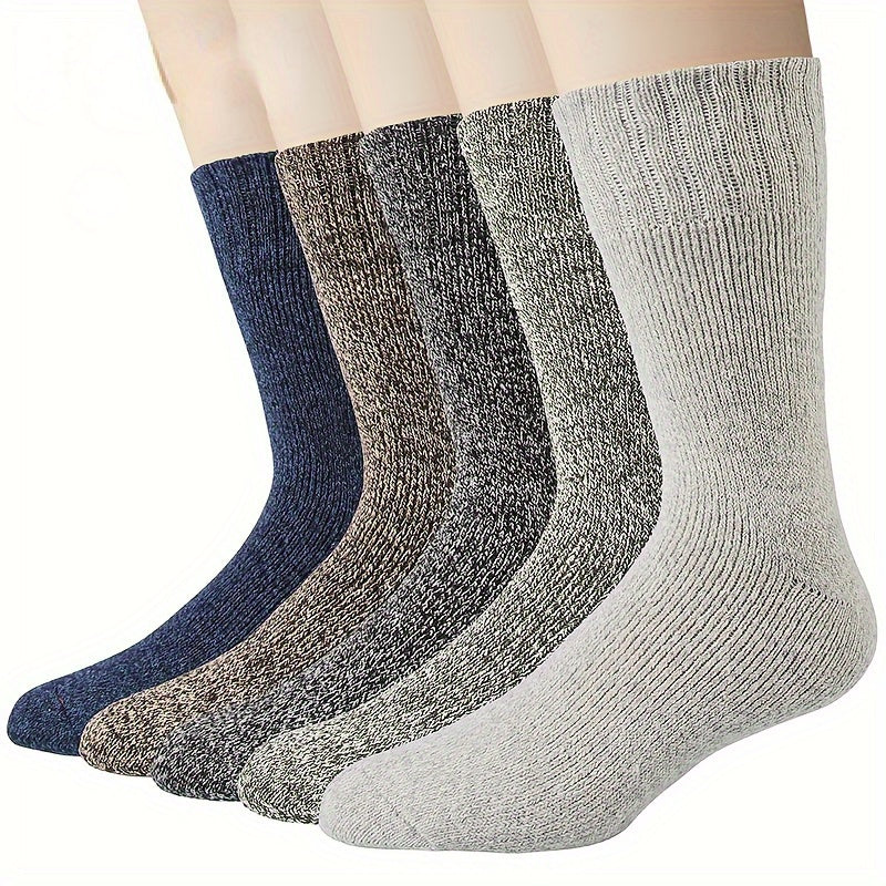 5 Pairs Men's Cartoon Crew Socks Warm Comfy Casual Unisex Outdoor Wearing