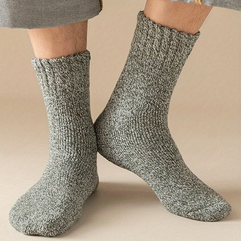 5 Pairs Men's Cartoon Crew Socks Warm Comfy Casual Unisex Outdoor Wearing