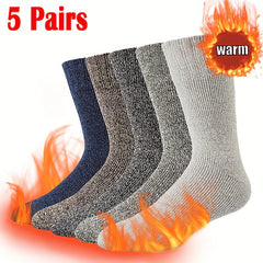 5 Pairs Men's Cartoon Crew Socks Warm Comfy Casual Unisex Outdoor Wearing