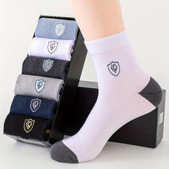 Men's Block Crew Socks Breathable Comfy Casual Unisex Socks