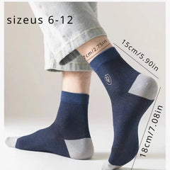 Men's Block Crew Socks Breathable Comfy Casual Unisex Socks