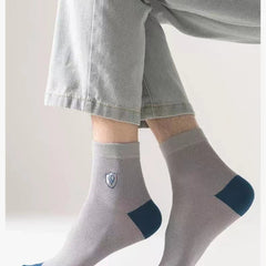 Men's Block Crew Socks Breathable Comfy Casual Unisex Socks