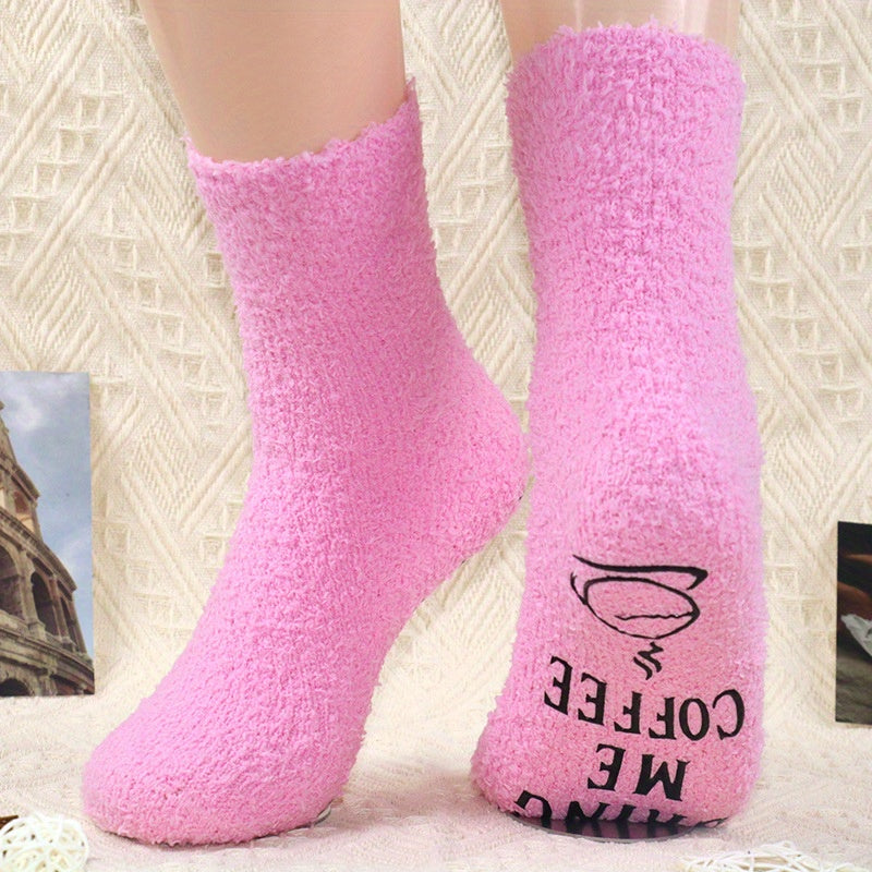 Men's Graphic Mid Crew Socks Non Slip Bottom Rubber Breathable Comfy For Winter