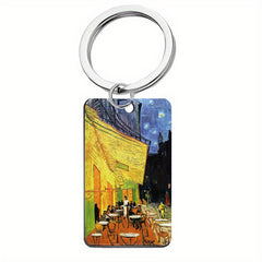 Retro Painting Keychain Pendant for Keys Backpacks Wallets