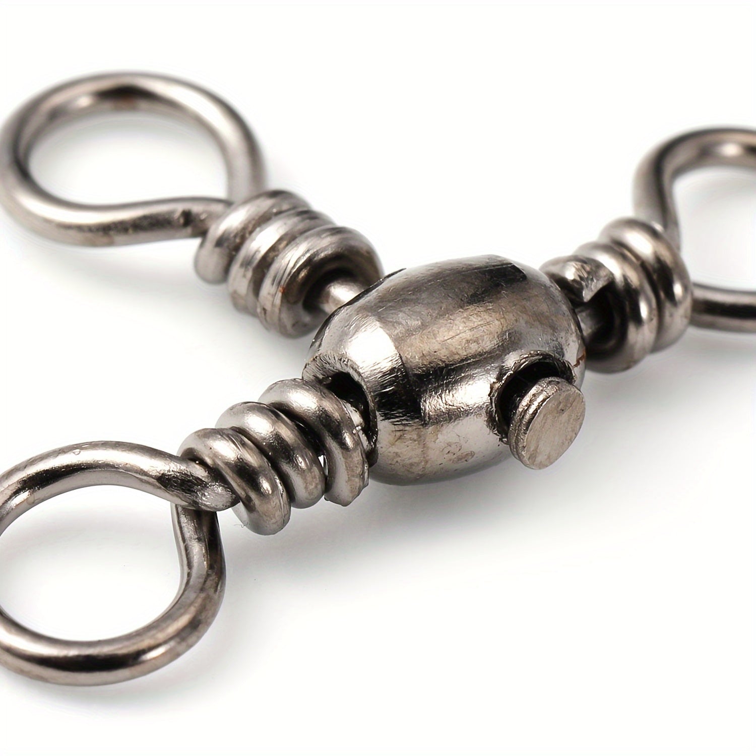 20pcs Stainless Steel 3 Way Fishing Connector Bearing Rolling Swivel