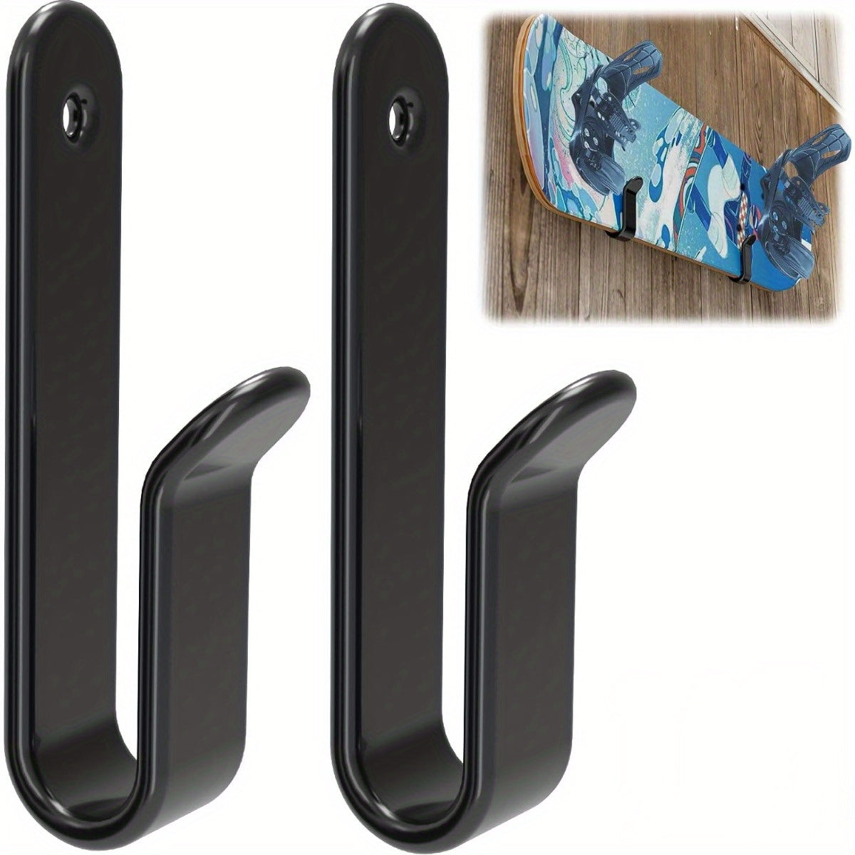 2pcs Horizontal Snowboard Clips Wall Mounted Display Rack